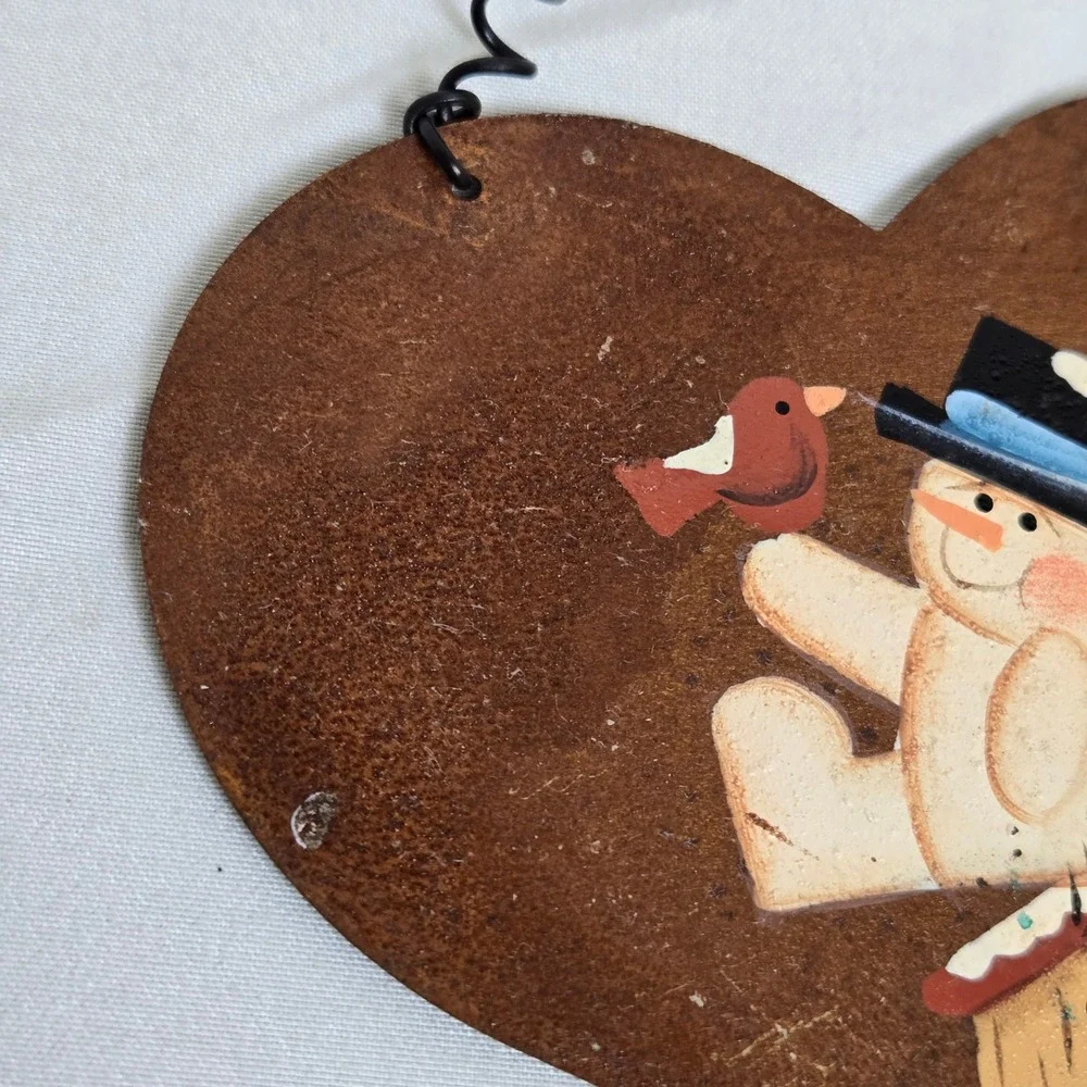 Rustic Metal Heart Christmas Ornament Snowman Cardinal Birdhouse 4